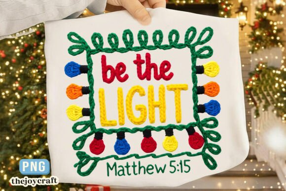 Be the Light Christmas PNG, Christian T-Shirt Designs