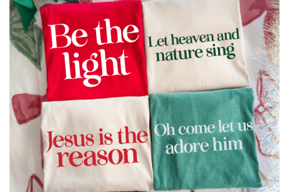 Christian Christmas PNG: Be the Light T-Shirt Designs