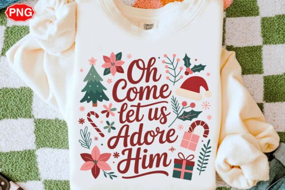 Jesus Christmas Oh Come Let Us Adore Him T-Shirt Designs