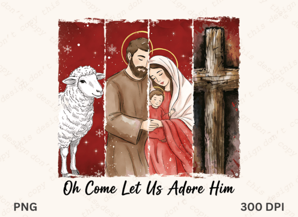 Jesus Christmas, Oh Come Let Us Adore Him T-Shirt Designs