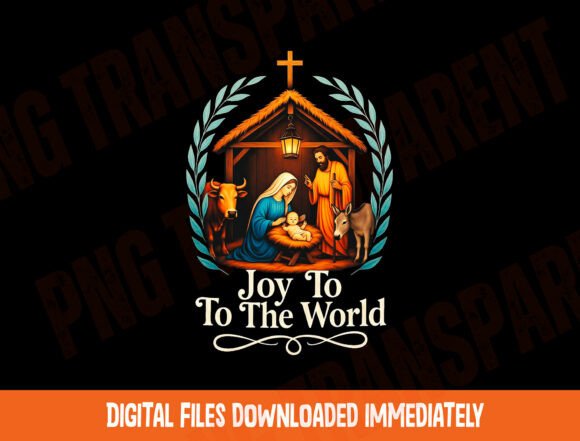 Jesus Christmas PNG: Joy to the World T-Shirt Designs